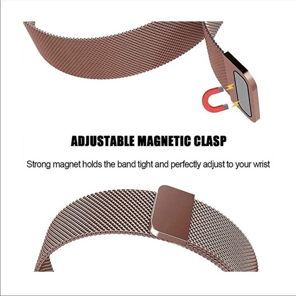 NEW BAND BLACK Milanese Stainless For Apple Watch - Picture 4 of 10